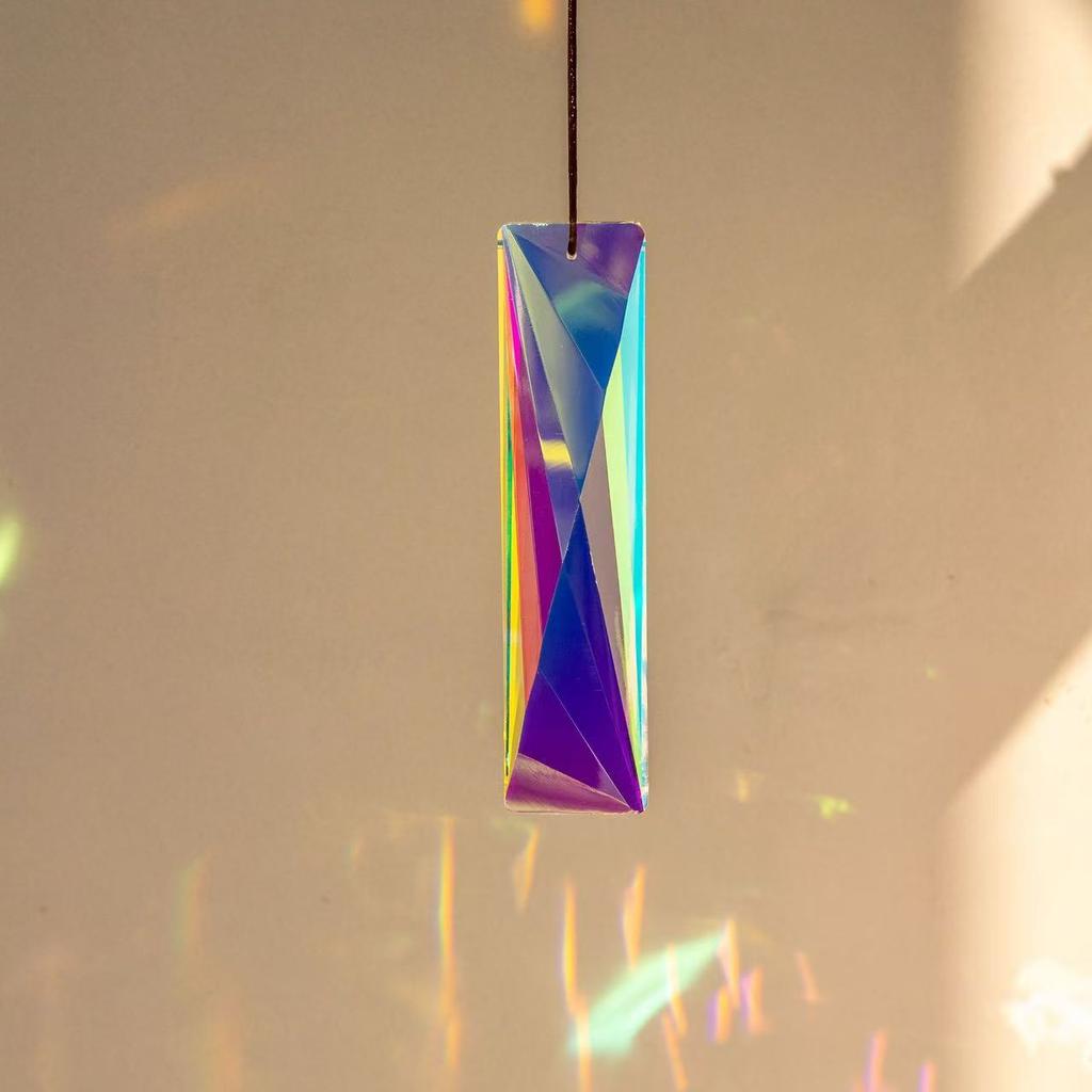 AB Shiny Colorful Crystal Multi-faceted Prism Pendant, Sun Catcher, Light Catcher, Rainbow-making Hanging Decoration