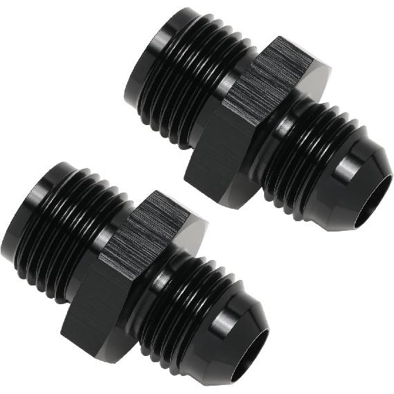 6AN Male to 5/8-18 Inverted Flare Adapter Fitting Connector Aluminum Black, Pack of 2
