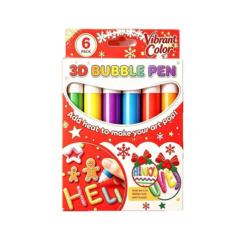 1/6/12 Stück DIY Popcorn-Zeichenstifte Magischer Popcorn-Stift 3D Aufgeblähte Verzierungs-Dekor Graffiti Schreibwaren Für Kinder Weihnachten
