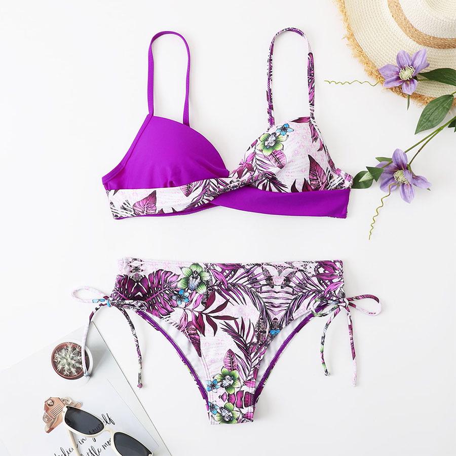 Sexy European and American Hard Cup Underwire Bikini Swimsuit for Women