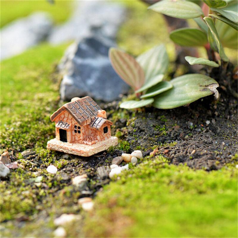 Mini Craft Castle Small House Fairy Garden Miniatures Terrarium Figurines DIY Crafts Ornament Micro Landscape Home Decoration