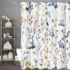 Watercolor Bunny Floral Shower Curtain, Bathroom Decorative Shower Curtain, Waterproof Shower Curtain with Hooks