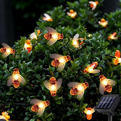 Bee Shape Led Solar String Lights Energy Saving Outdoor Lights For Fence Lawn Patio Garden