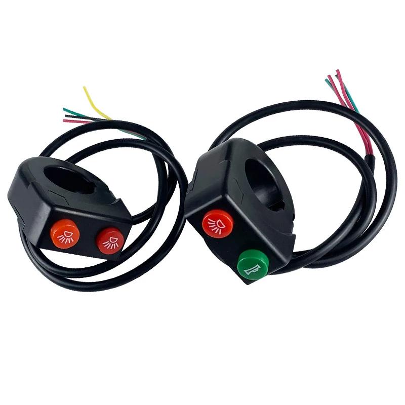 22mm Handlebar Horn and Headlight Combination Button Switch for Motorcycle E-bike Scooter Universal Refit Accessories