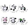 6 Pack Cartoon Panda Figurines Small Animal Models Miniatures Ornaments for Cake Toppers and Car Decors Accessories