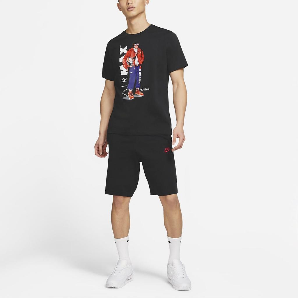 Nike T Shirts Men's Black Crew Neck Moderate Straight Fit DB6158-010