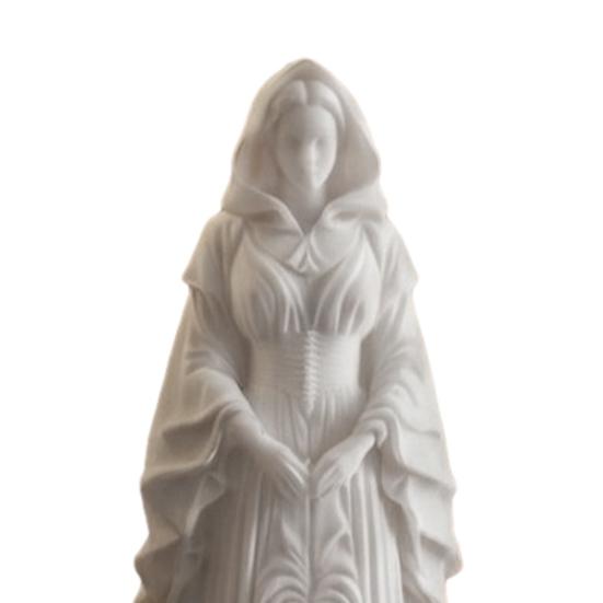 3D Printed Witch Statue, European Style Mysterious Witch Figurine with Fine Texture & Stable Base, Compact Desktop Ornament for Study Bedroom
