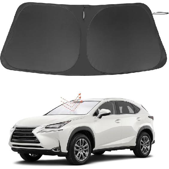 TINGLU Sun Shade For Tesla Model X Tesla X 2016-2024 2025 Accessories Windshield Sun Shade Window Shade UV Rays Protection Sun Visor Cover With