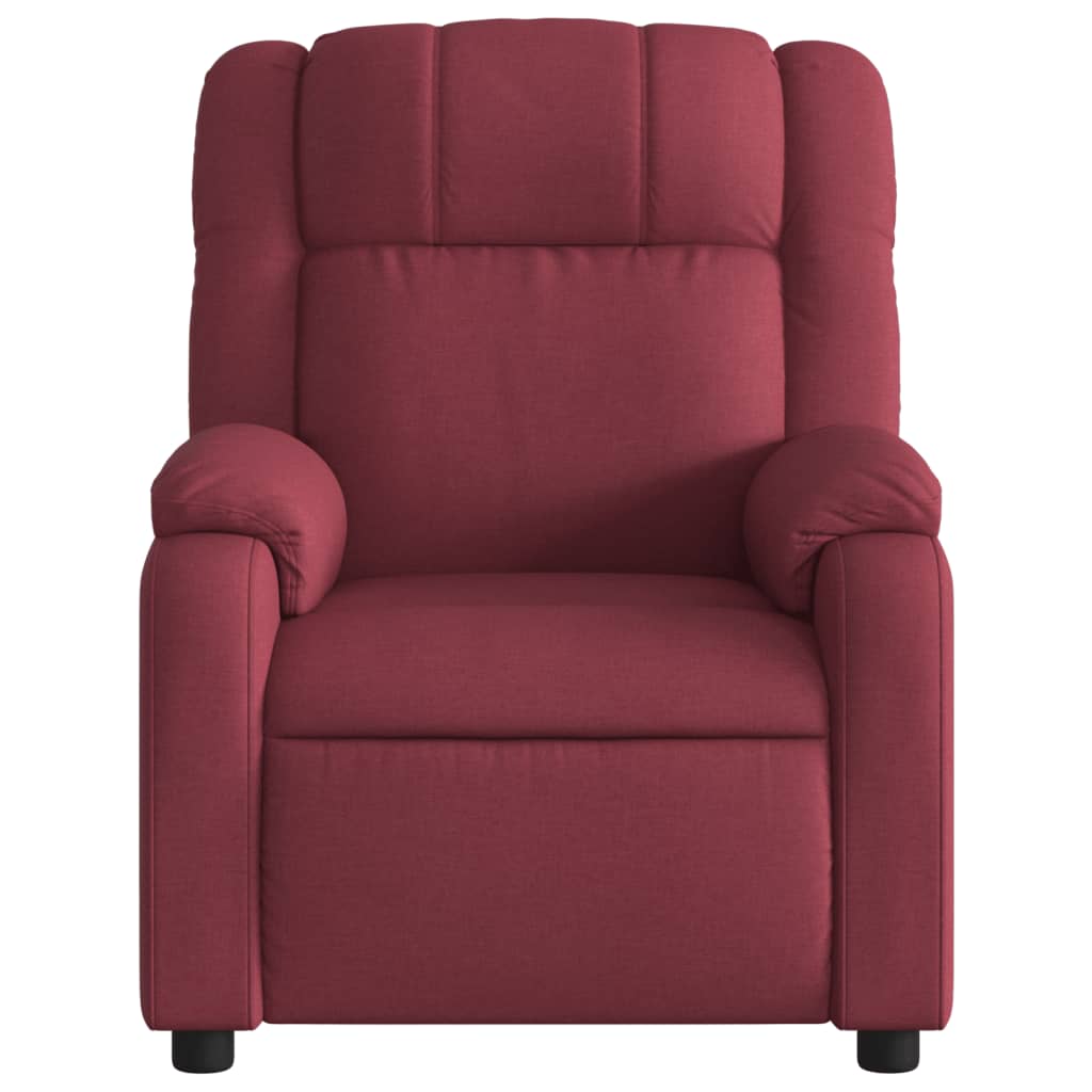 Electric Recliner Chair Burgundy Fabric