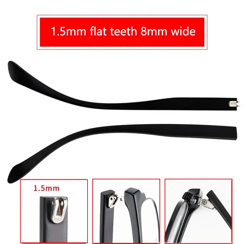 1Pair Eyeglasses Temple Arm Double Tooth Flat Teeth Tr90 Eyeglasses Replacement Anti-Slip Leg Glasses Repair Accessories
