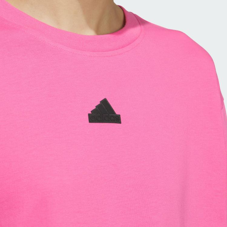 Adidas Dance Loose Casual Round Neck Short Sleeve T-Shirt Women Tops Pulse-Magenta JJ1094