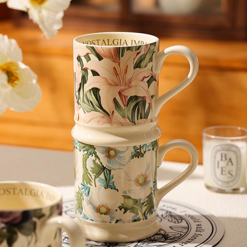 French Retro Mug Niche Coffee Mug Ceramic Tea Cup New Water Cup Ladies High Value Cup Office