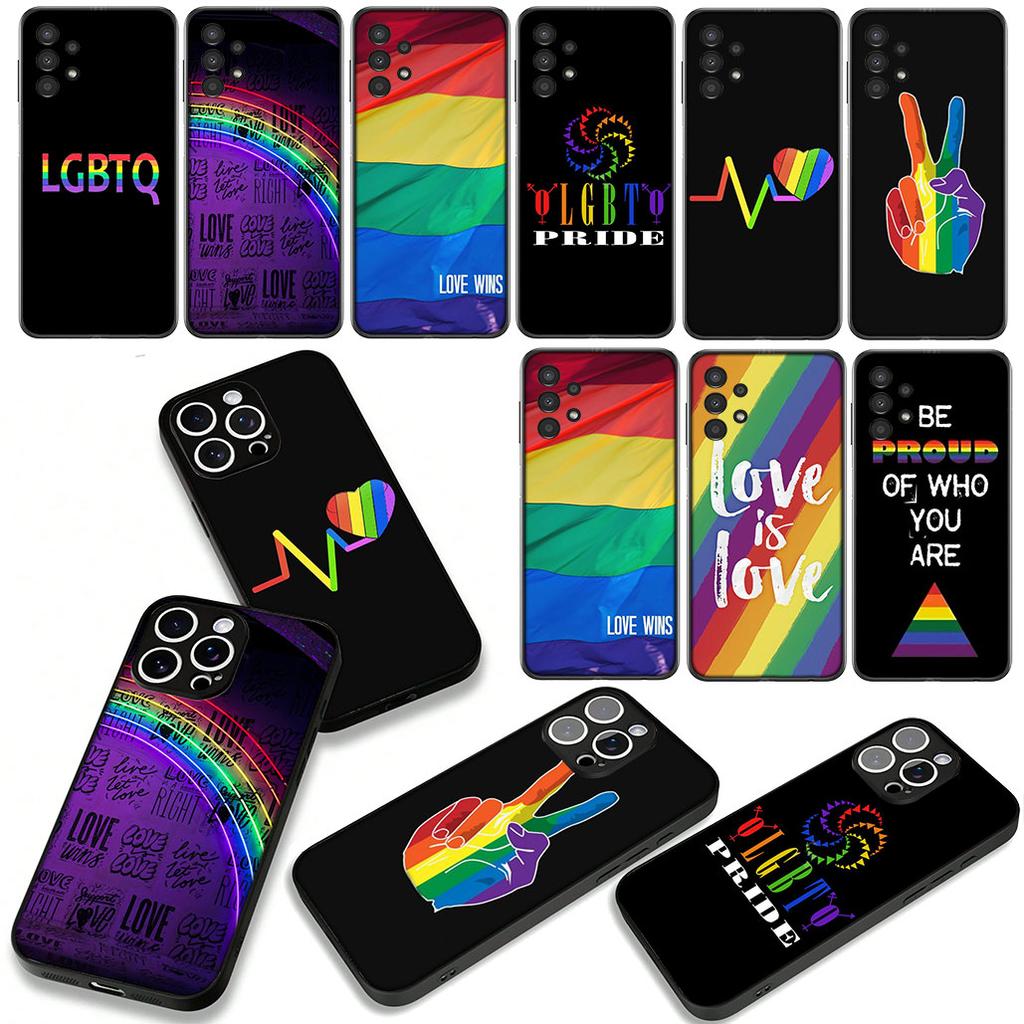 LGBTQ love is love Heart LGBT Phone Cover Case for OPPO A18 A16 A17 A38 A54 A40 A60 A80 A78 A79 A57 A55 A96 A15 A12 Casing