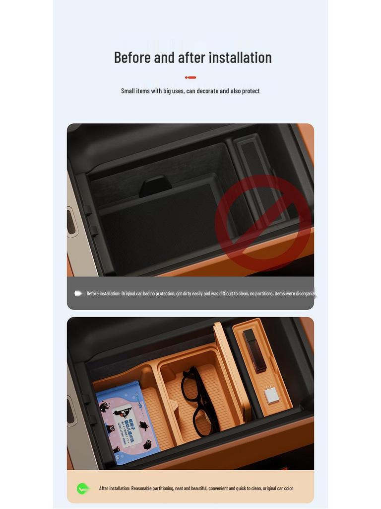 Xiaomi YU7 Armrest Box Silicone Pad & Storage Organizer for Car Interior
