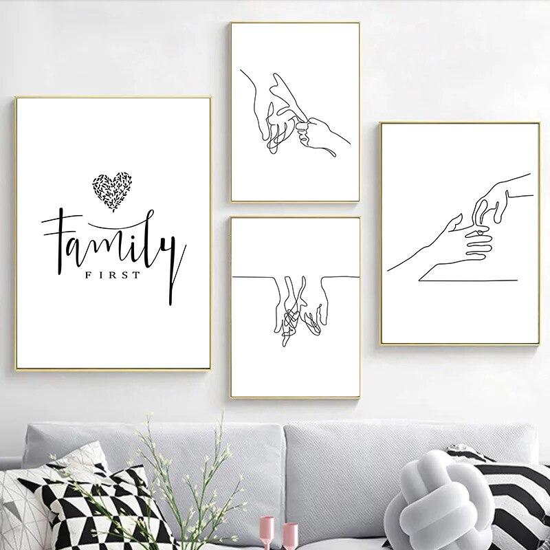 Happy Family Canvas Painting Art 