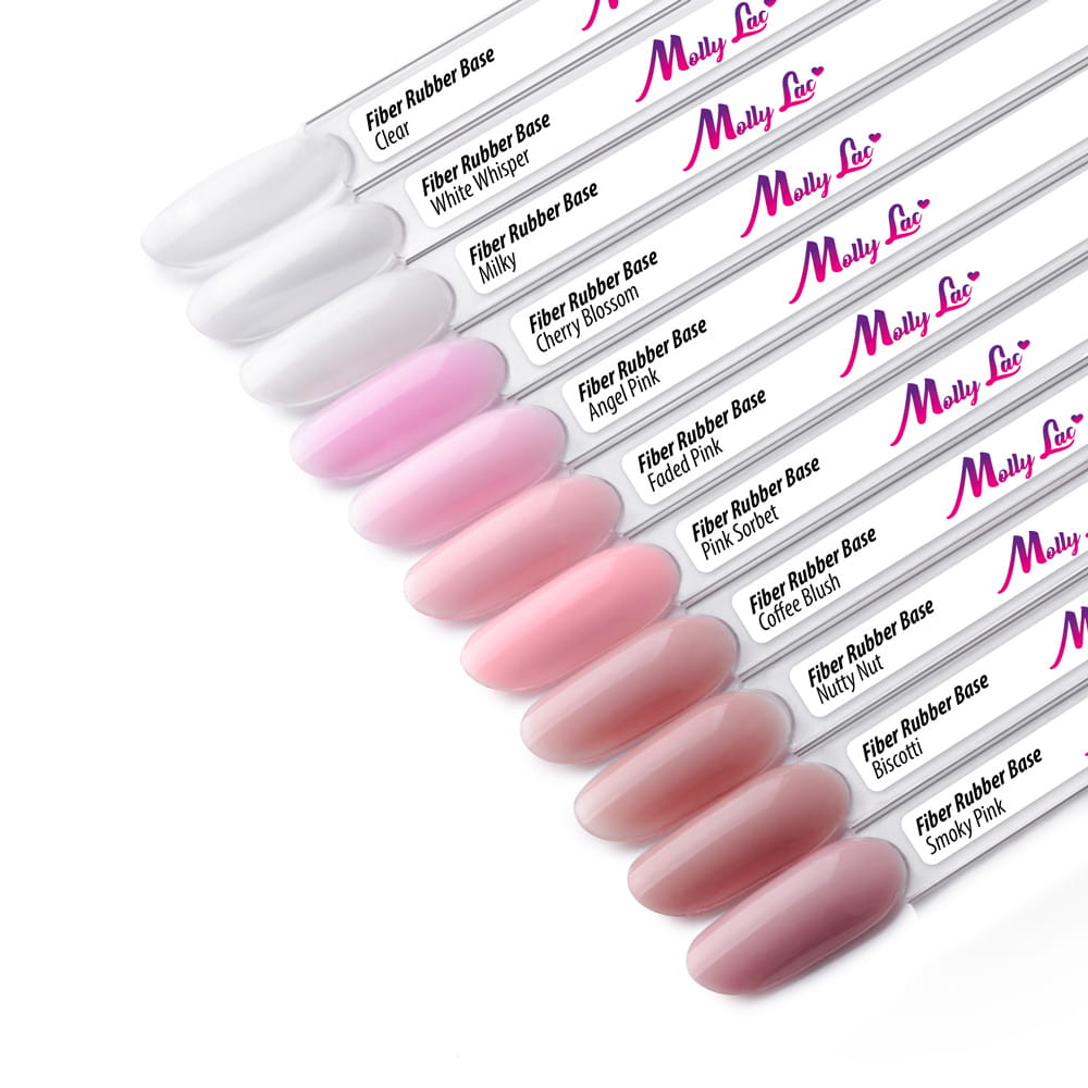 Baza Kauczukowa Z Włóknami Do Manicure I Pedicure 2W1 Fiber Rubber Base Mollylac Smoky Pink Hema/Di-Hema Free 10G
