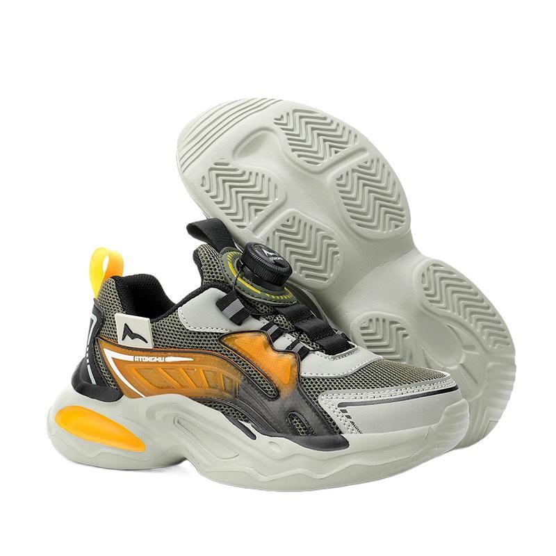 Boys Spring and Autumn mesh classmates Children's sports shoes Breathable running shoes Astro Boy waterproof and non-slip leather buttons