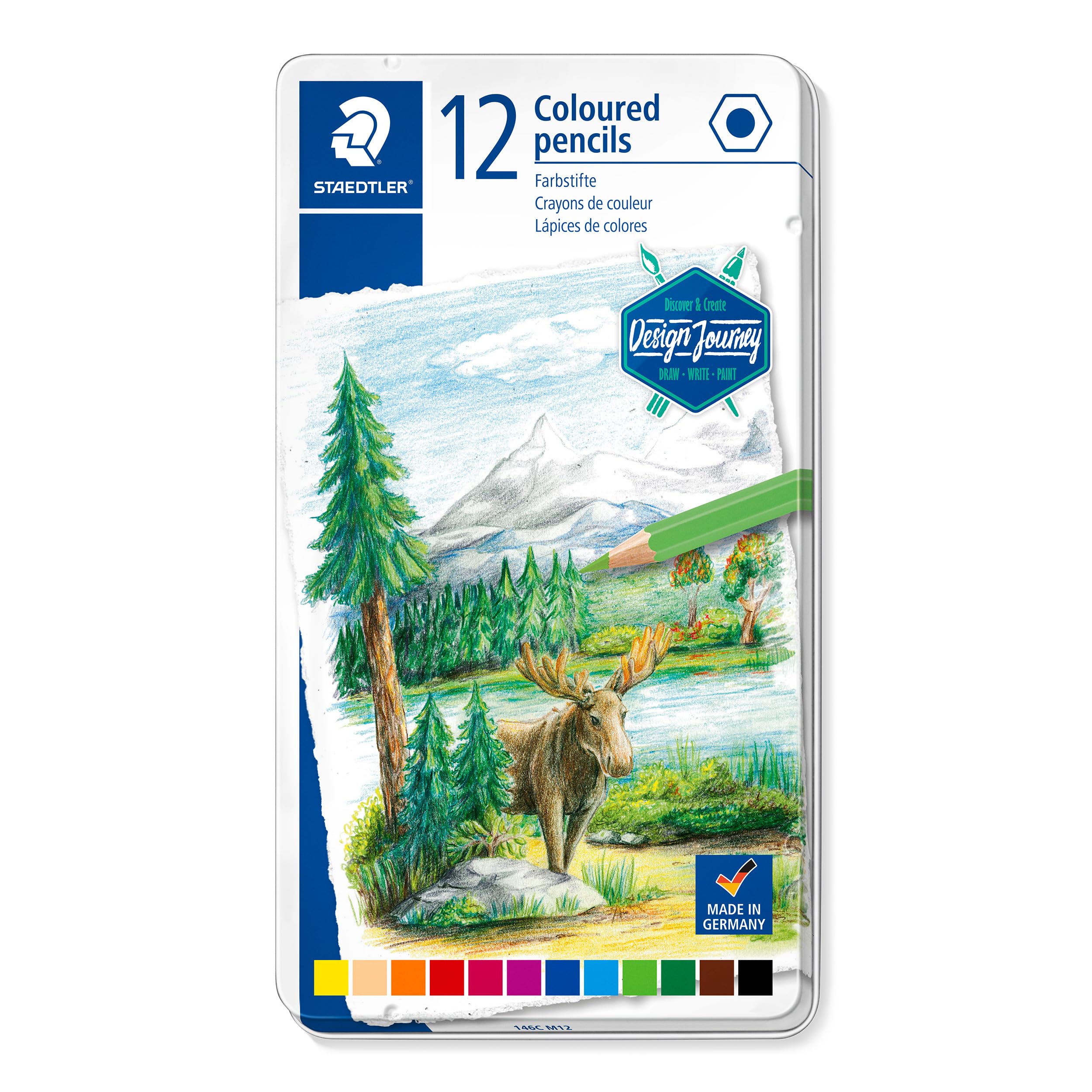 

STAEDTLER Colored 12 Colored Design 146C M12 Pencils, Colors, Oil-Based Pencils, Journey,
