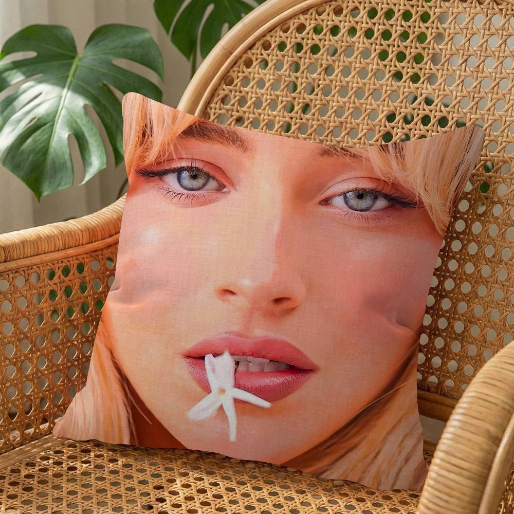 Pop Beautiful Singer S-Sabrina Carpenter Cushion Cover Decorative Pillow Sofa Home Decor Case Pillow Cases