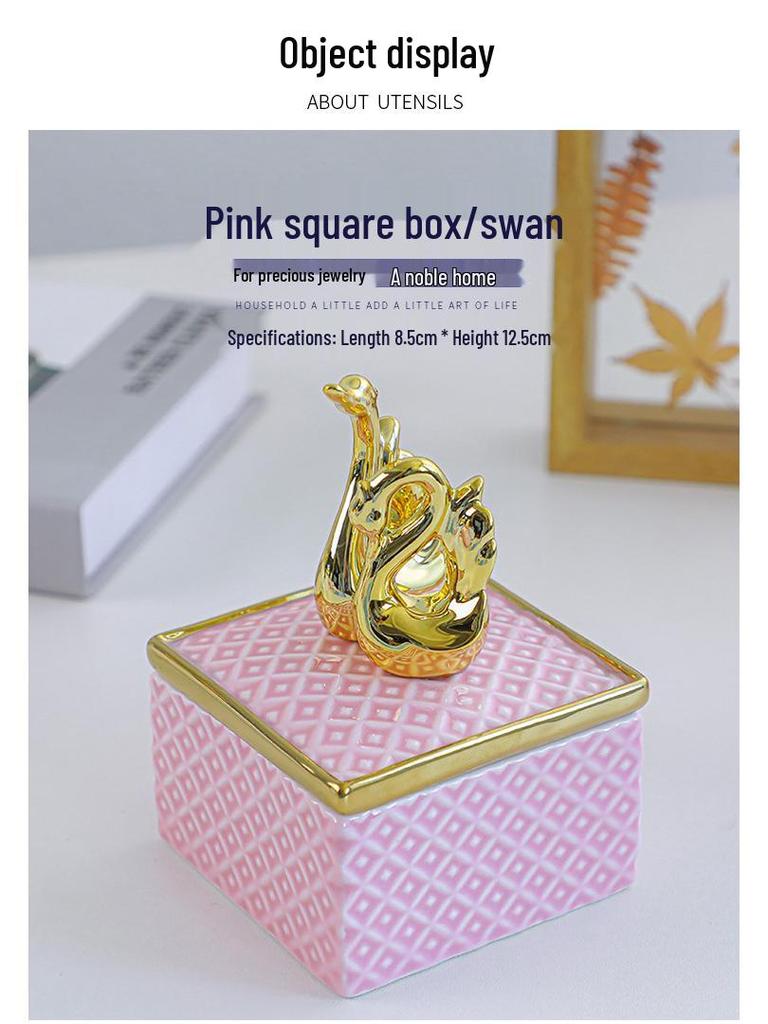 Nordic Ceramic Jewelry Box - Creative Girly Desktop Souvenir & Decorative Ornament