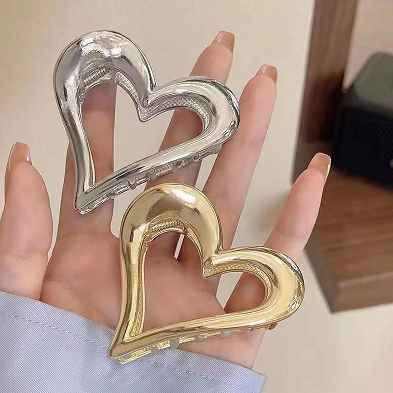 Metalowe wydrążone złote srebrne serce spinki do włosów damskie dziewczęce eleganckie spinki do włosów damskie spinki do włosów spinki do włosów akcesoria do włosów