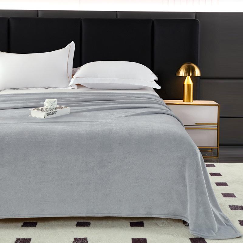 Solid-Color Flannel Blankets, Sofa Throws, Coral Fleece, Warm Bed Sheets, Nap Blankets