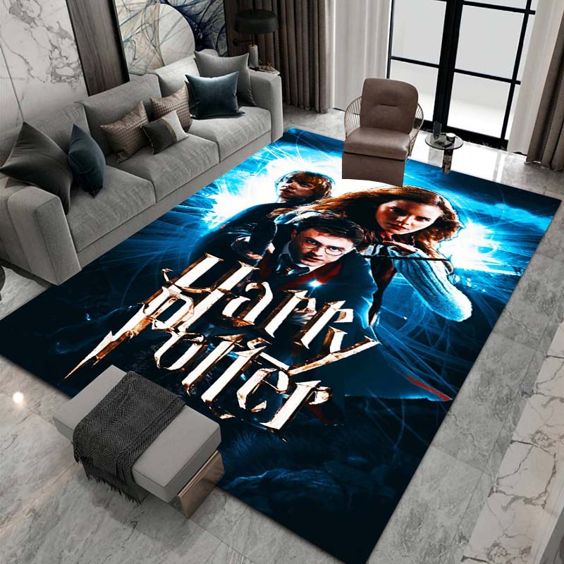 3D Printed Harry Potter Classic Fantasy Adventure Movie Theme Rug, Bedroom Living Room Play Mat