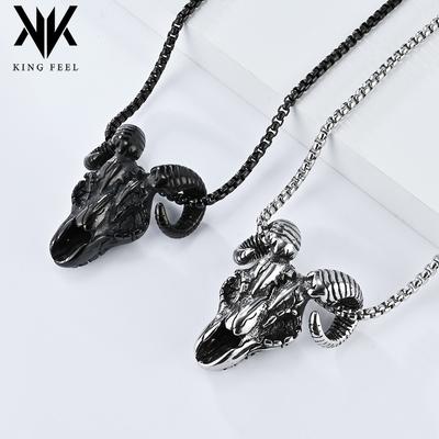 Retro Skull Goat Head Necklace Niche Personality Dark Devil Satan Titanium Steel Pendant