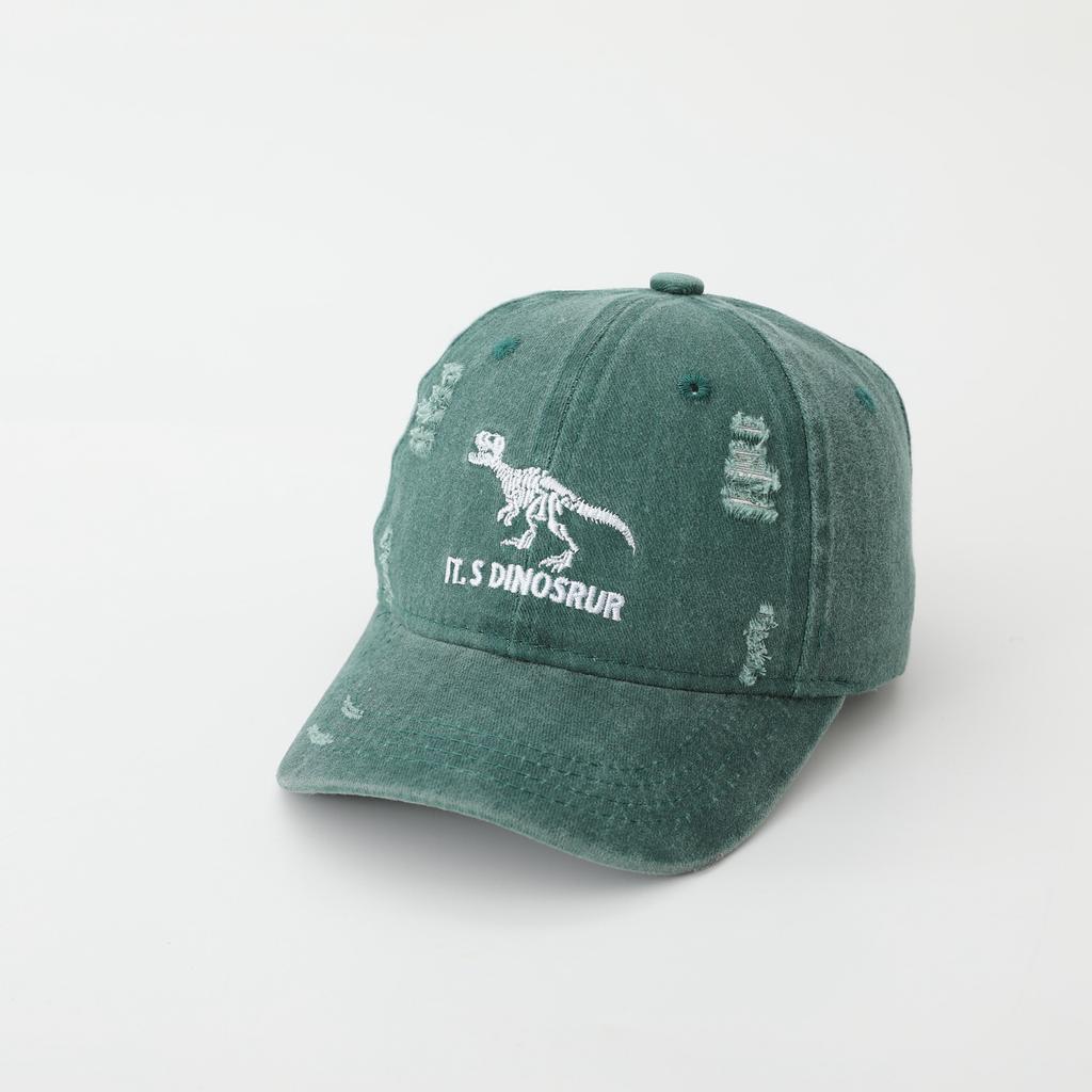 JYL TS DIY Dinosaur Kids Cap Washed Distressed Hat Cotton