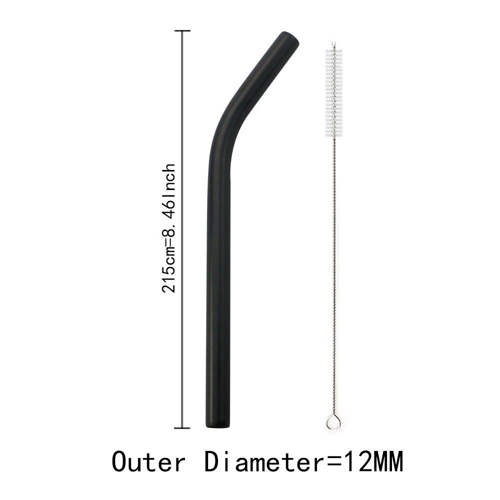 Vícebarevná pitná brčka Ekologická nerezová brčka na nápoje s čisticím kartáčkem