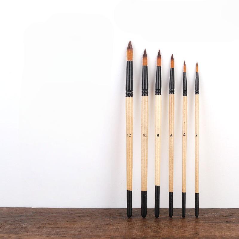 32-Piece Wooden Handle Art Brush Set: Nylon Bristles for Watercolor and Oil Painting