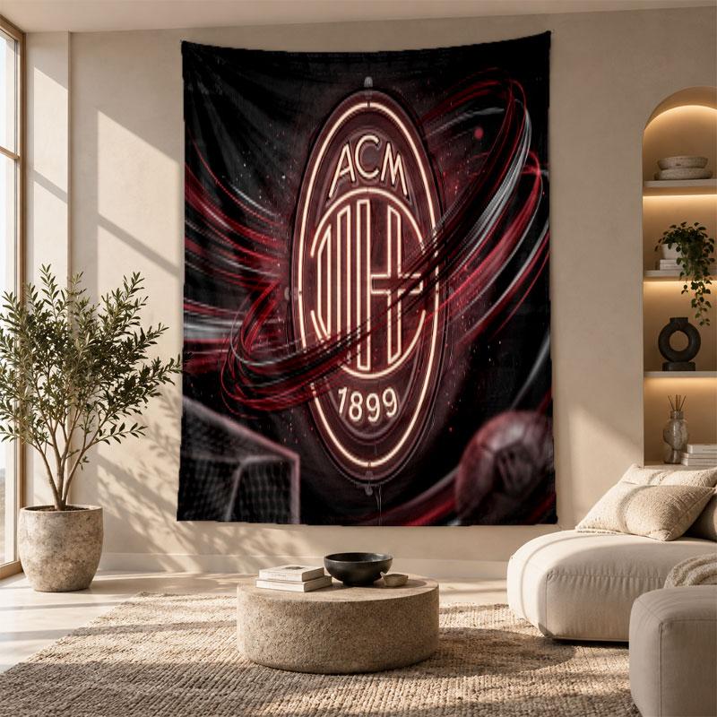 Dekoratives Wandbehang, AC Mailand Bedruckte Wandkunst, Leichte Wanddekoration Für Schlafzimmer Hintergrund