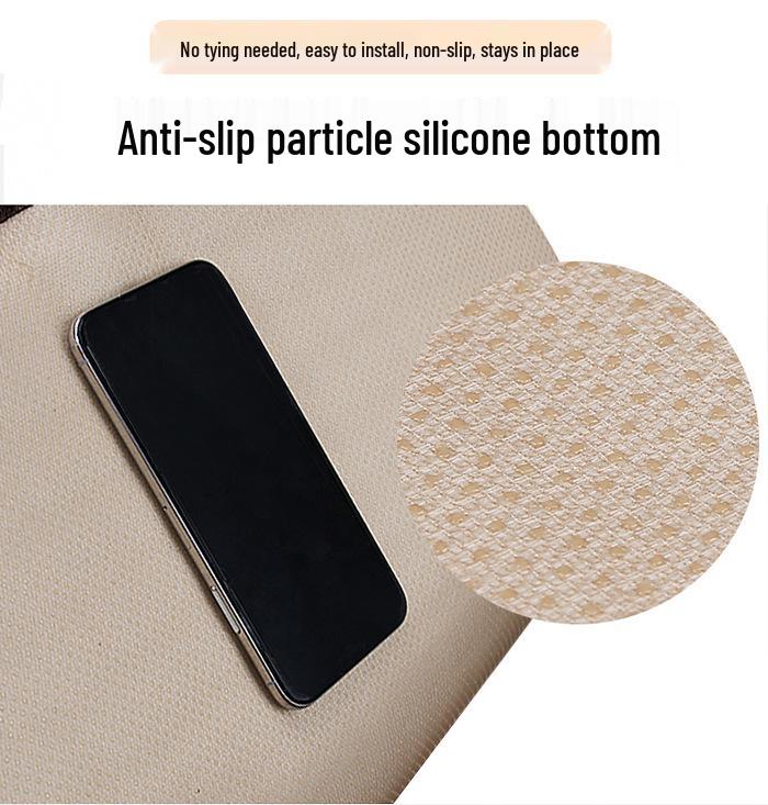 Universal All-Season Linen Car Seat Cushion Set - 3-Piece with Back Cushion and Headrest