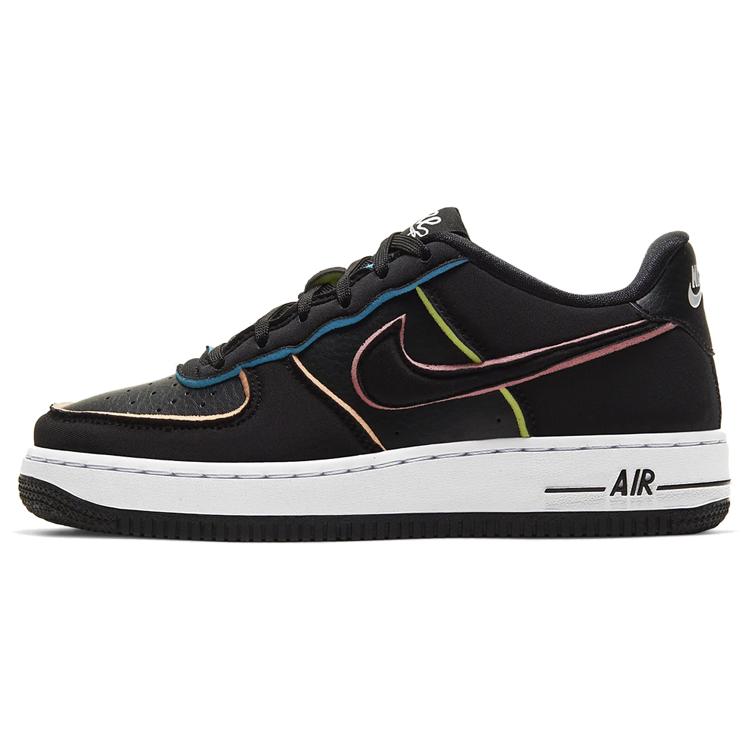 New Nike Air Force 1 Low Black Pink Barely Volt GS CD7406-001