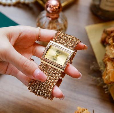 Damen Mode Mode Uhr Quadrat Außenhandel Armband Strass Uhr