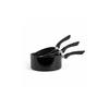 Set de casseroles - livoo - men125n - noir - antiadhésif - diamètres 16/18/20 cm
