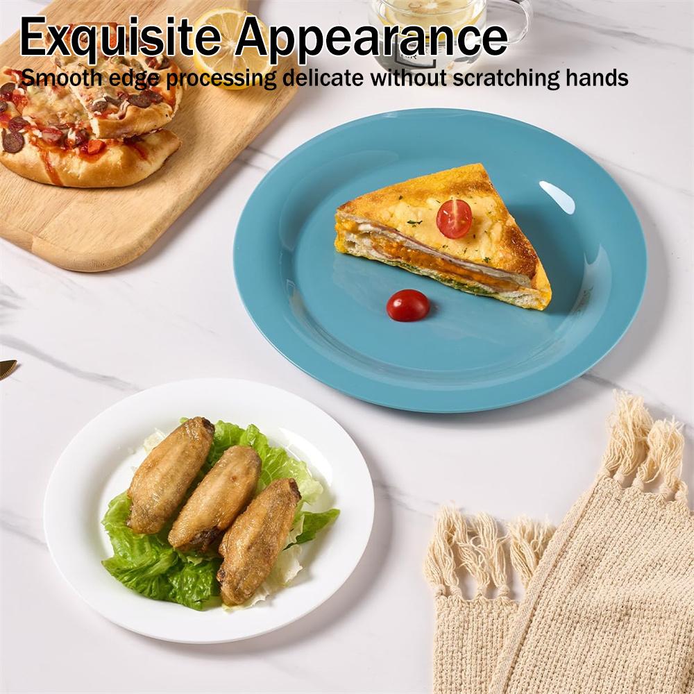 19cm Plastic Plates Unbreakeable Dishes Set Dinner Plates Multi Color Dessert Plate Salad Lightweight Table Plates Camping Plate