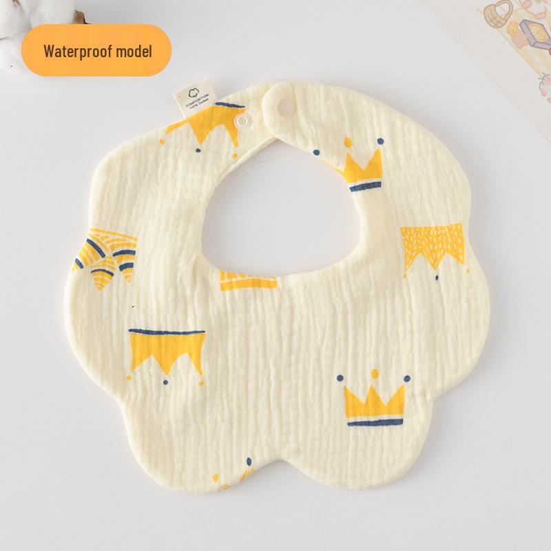 Korean-Style Cartoon Cotton Baby Bib – Waterproof, A-Class Saliva Towel