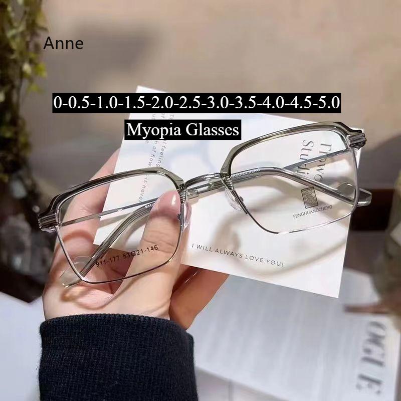 Square Anti-blue Light Myopia Glasses Women Men Vintage Transparent Computer Optical Eyewear Oversize Frame Eyeglasses