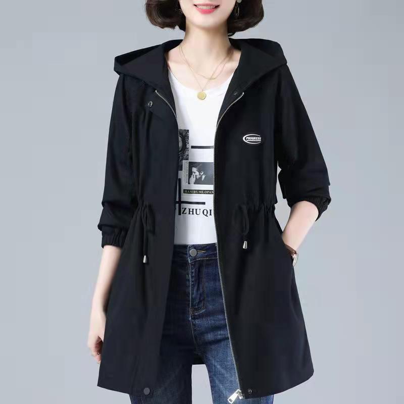 Trench Coat for Women Autumn Hooded Windbreaker Women Long Coat Women Autumn Spring Plus Size Abrigo Mujer Outerwear