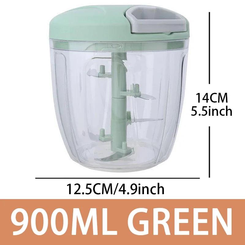 500/900ML Tragbarer Knoblauchschneider Manueller Fleischwolf Zerkleinerer Gemüse Zwiebelschneider Lebensmittel Küchenschneider Küchenwerkzeug