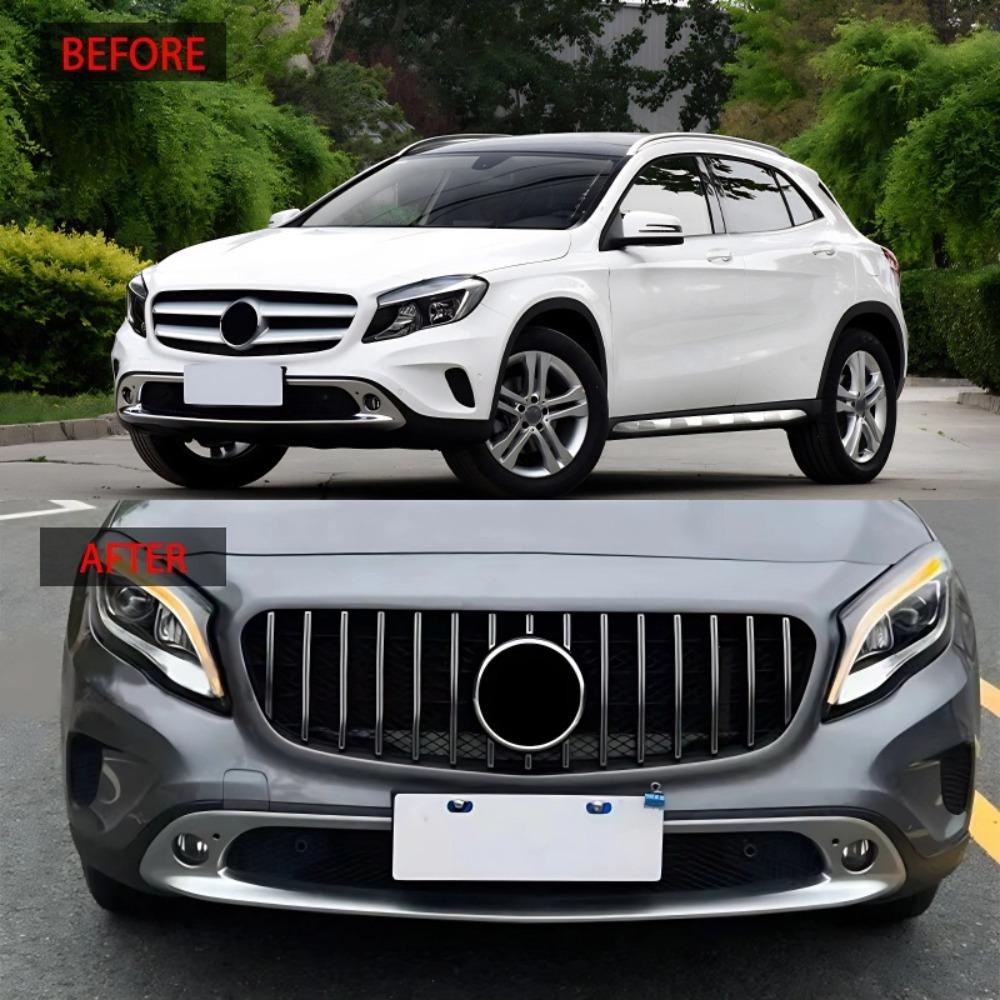 For Mercedes-Benz GLA Class X156 2014-2016 Front Bumper Grille GT Diamond Style GLA200 GLA250 GLA260 ABS Car Styling