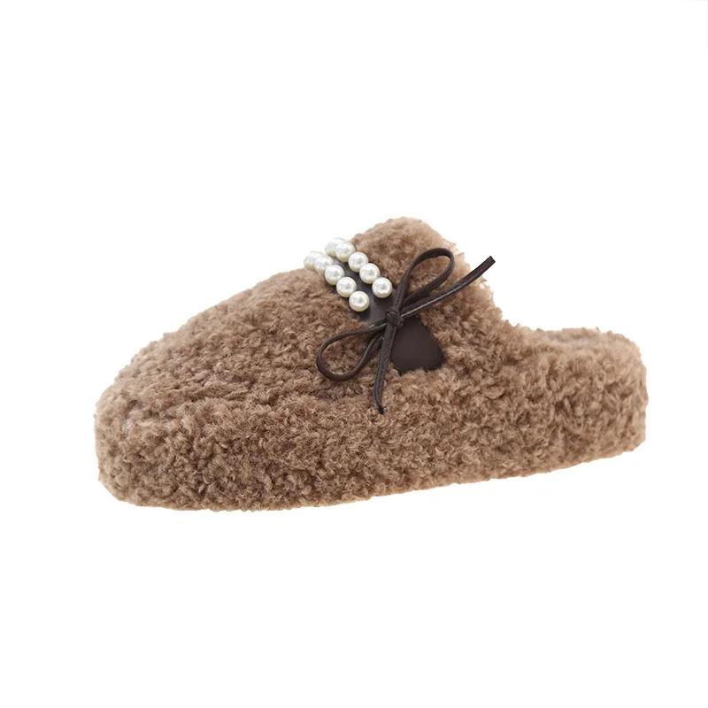 

Модные меховые тапочки женские леопардовые хлопковые с бусинами балетки женские тренд 2024 зимняя мода с ремешком на пятке повседневные теплые зимние сапоги шлепанцы 41