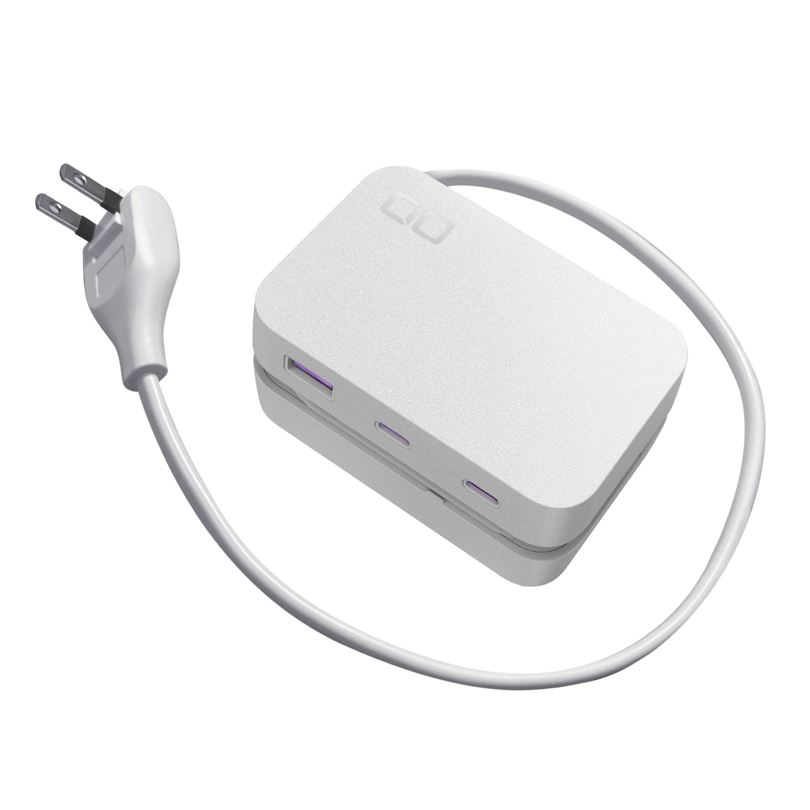

CIO Polaris CUBE Power Strip with USB and Extension Cord with Storage 5 Total and AC Fast Compatible with iPhone and More Built-in Cable, Desktop, білий