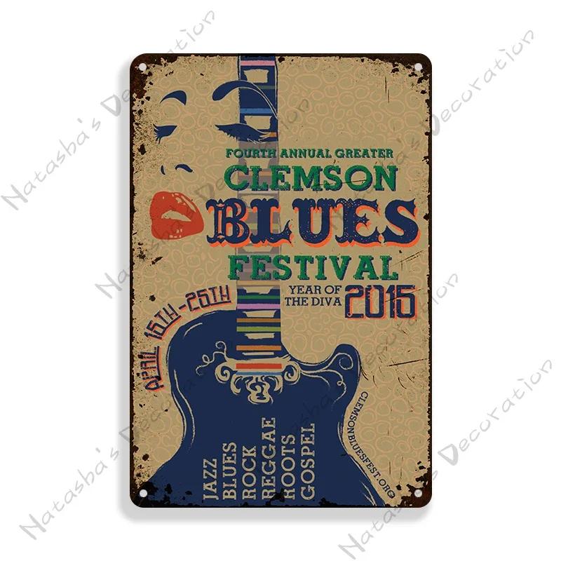 Classic Blues Metal Tin Sign Music Metal Poster Garage Cafe Wall Decor Old Fashion Metal Plaque Vintage Poster Wall Plate