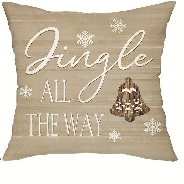 1pc/4pcs Christmas Cheer: Merry Gingerbread, Tree, Sleigh & Jingle All The Way Pillow Covers Sofa Cushion Cover Home Decoration