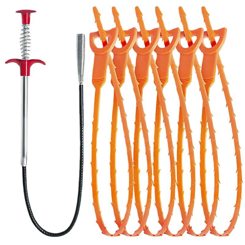 U-Shaped Drain Pipe Unblocking Hook with Four-Claw Picker for Sewer Cleaning