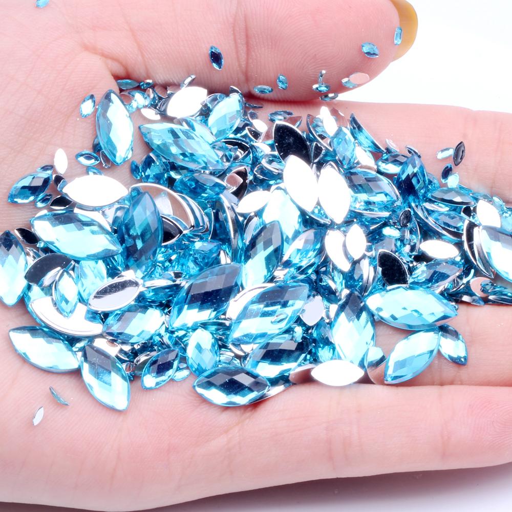 New Style Acrylic Flat Back Rhinestones for Shoes 2x4mm 10000pcs Marquise Dress Jewelry Nails Art Charms