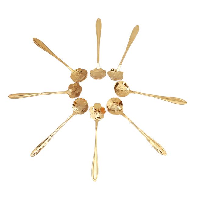 1pc/8pcs Fruit Fork Spoons Flatware Kitchen Tool Ice Cream Cartoon Spoon Stainless Steel Long Coffee Cat Handle Ceramic