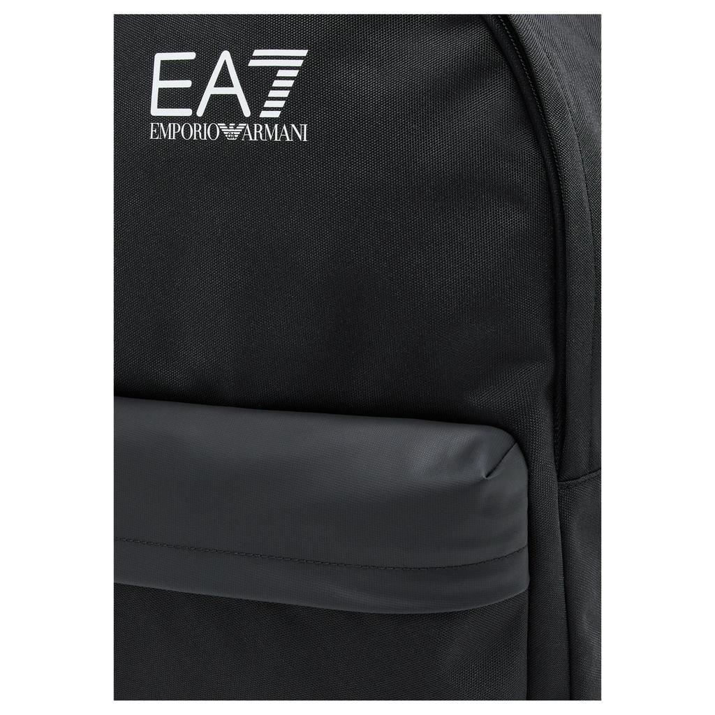 Emporio Armani Large Capacity Logo Print Polyester Backpack Unisex Backpack Black 7X000390AF19722UC001